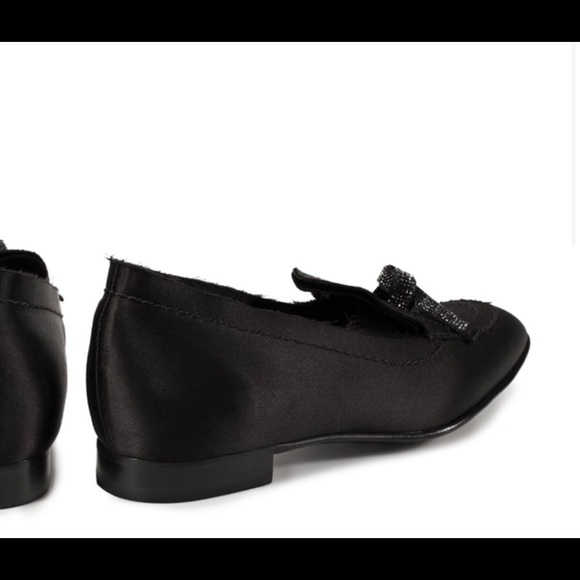 Pedro García black satin raw edge loafers - Picture 3 of 7